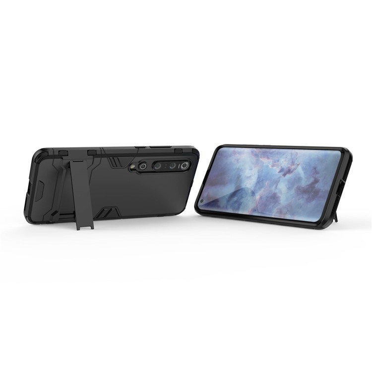 Cool Guard Hybrid PC + TPU Mobile Hülle Mit Kickstand Für Xiaomi Mi 10 Pro - Schwarz