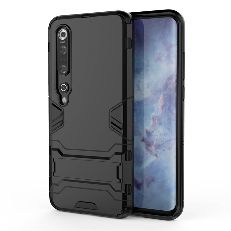 Fall Guard Hybrid PC + TPU Mobile Mobile Con Kickstand Para Xiaomi Mi 10 Pro - Negro