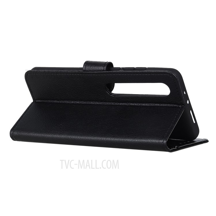 Cassa Del Telefono Del Cuoio Del Basamento Del Raccoglitore Della Pelle Del Litchi Per Xiaomi Mi 10 / Mi 10 Pro - Nero-10