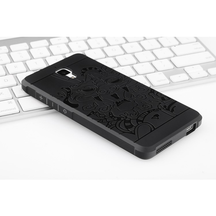 Auspicious Dragon Pattern Drop-proof Imprint TPU Case for Xiaomi Mi 4 - Black-7