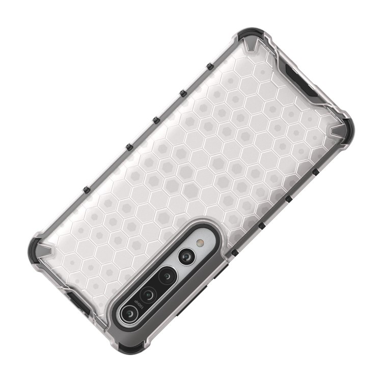 Honeycomb Pattern Shock-proof TPU + PC Combo Case for Xiaomi Mi 10 - White-5