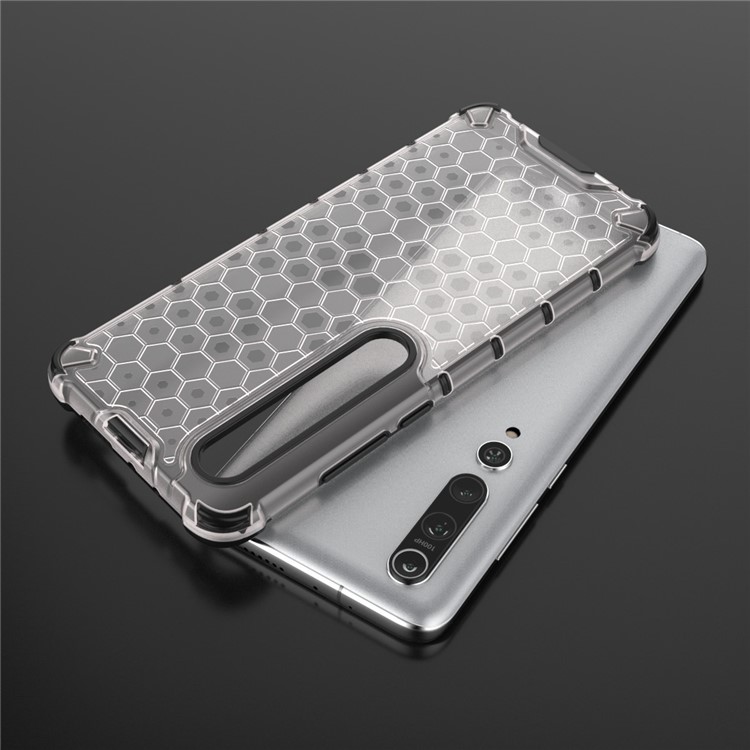 Honeycomb Pattern Shock-proof TPU + PC Combo Case for Xiaomi Mi 10 - White-7