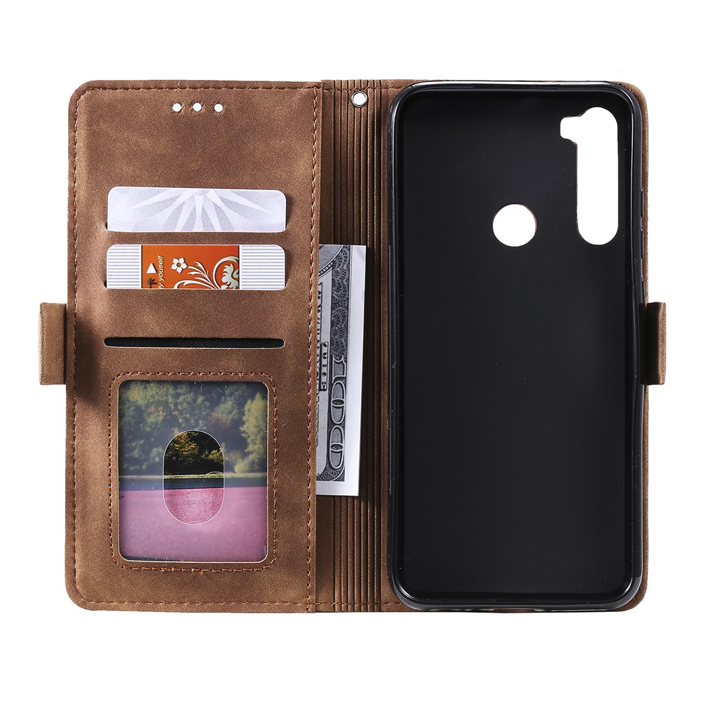 Splicing Style Wallet Stand Leather Case Cover for Xiaomi Redmi Note 8 - Blue-6