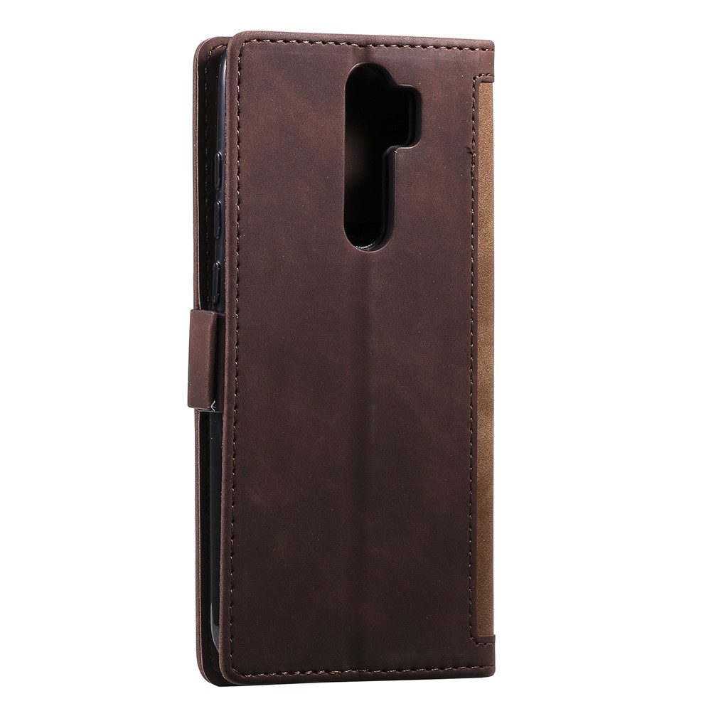 Vintage Splicing Style Wallet Stand Leather Phone Cover for Xiaomi Redmi Note 8 Pro - Brown-5