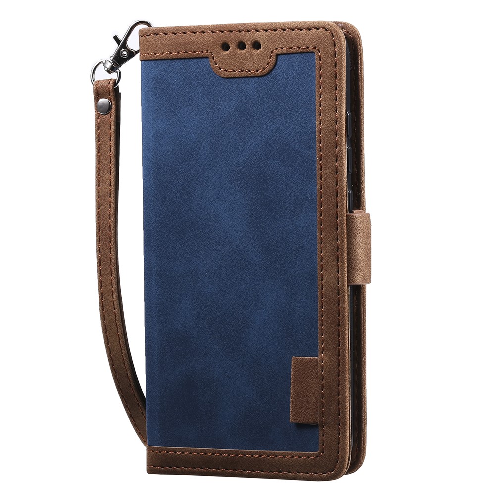 Portefeuille de Style Épissage Vintage Cover Téléphone en Cuir Pour Xiaomi Redmi Note 8T - Bleu