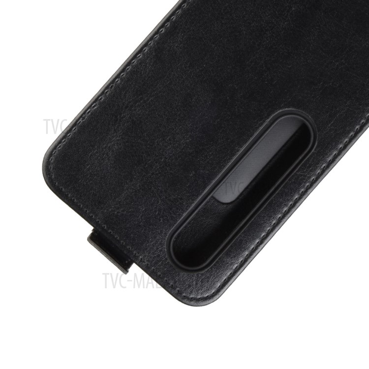 Vertical Flip Crazy Horse Card Holder Leather Cover for Xiaomi Mi 10/Mi 10 Pro - Black-2