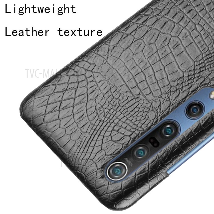 Crocodile Skin PU Leather Coated Hard PC Case Shell for Xiaomi Mi 10 (5G) / Mi 10 Pro (5G) - Black-4