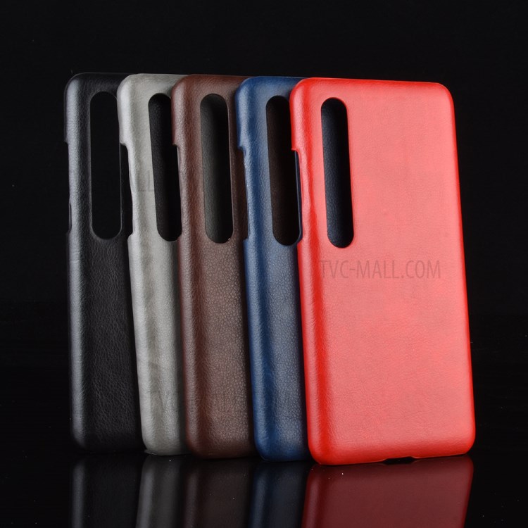 Litchi Skin Leather Coated Hard PC Case for Xiaomi Mi 10 Pro (5G) / Mi 10 (5G) - Black-6