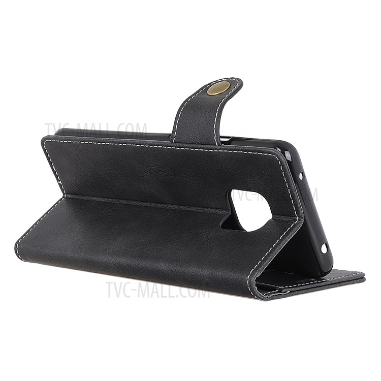 S Shape Textured Magnetic Leather Cover for Xiaomi Redmi Note 9 Pro/Redmi Note 9 Pro Max - Black-2