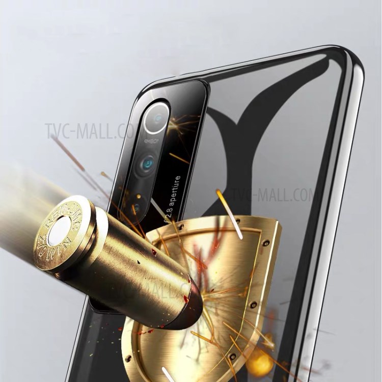 Como Un Espejo Caso Cristal Trasero Híbrido Plástico Templado Superficial Para Xiaomi MI 10 - Negro-3