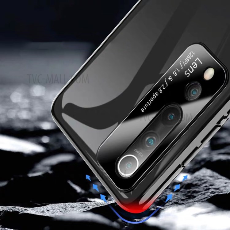 Como Un Espejo Caso Cristal Trasero Híbrido Plástico Templado Superficial Para Xiaomi MI 10 - Negro-4