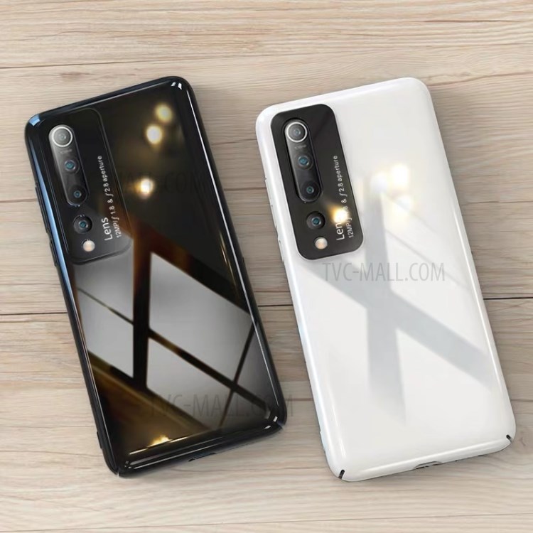 Como Un Espejo Caso Cristal Trasero Híbrido Plástico Templado Superficial Para Xiaomi MI 10 - Negro-5