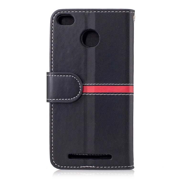 For Xiaomi Redmi 3s Graceful Stitching Wallet Leather Phone Case with Stand - Black-2