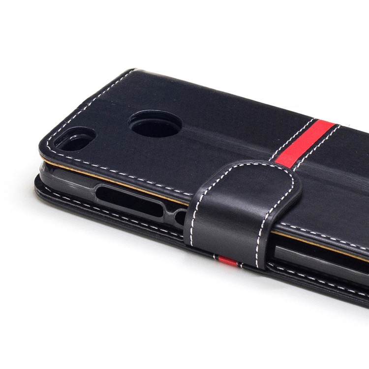 For Xiaomi Redmi 3s Graceful Stitching Wallet Leather Phone Case with Stand - Black-6