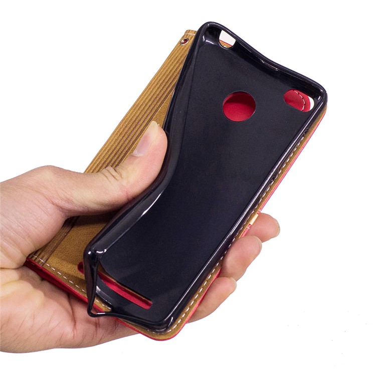 For Xiaomi Redmi 3s Graceful Stitching Wallet Leather Phone Case with Stand - Black-7