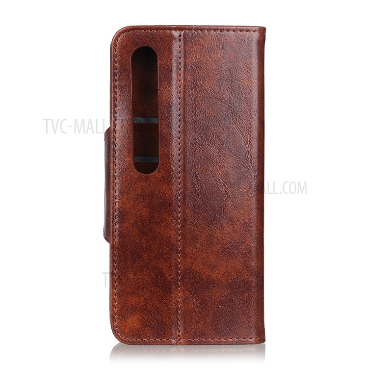 Wallet Stand Flip Leather Case Phone Cover for Xiaomi Mi 10 5G/Mi 10 Pro 5G - Brown-7