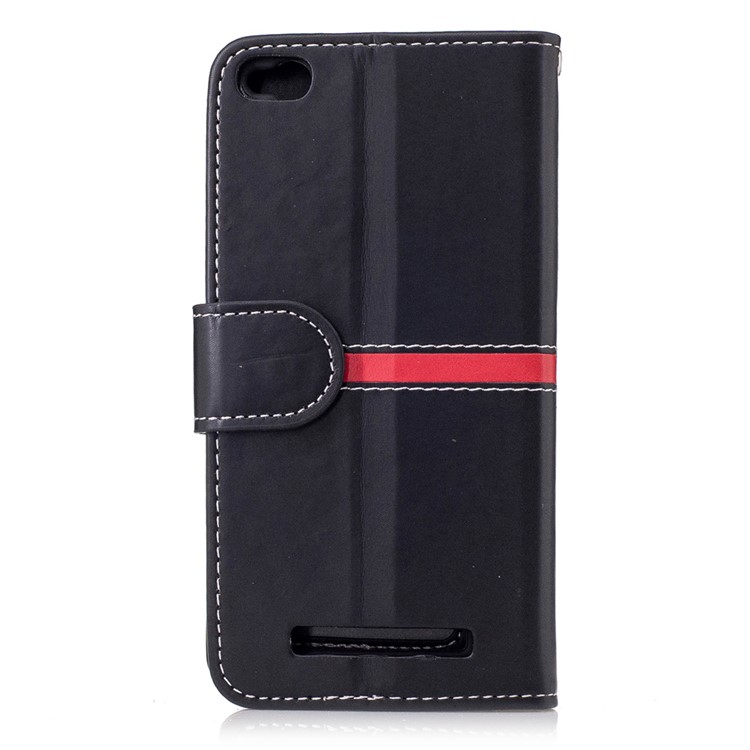 For Xiaomi Redmi 4a Graceful Series Stitching Wallet Leather Stand Phone Case - Black-2