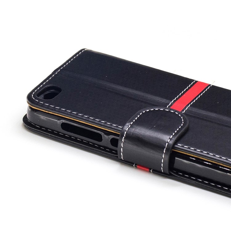 For Xiaomi Redmi 4a Graceful Series Stitching Wallet Leather Stand Phone Case - Black-6