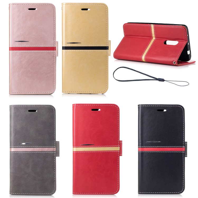 Wallet Leather Stand Phone Accessory for Xiaomi Redmi Note 4 with Lanyard - Black-8
