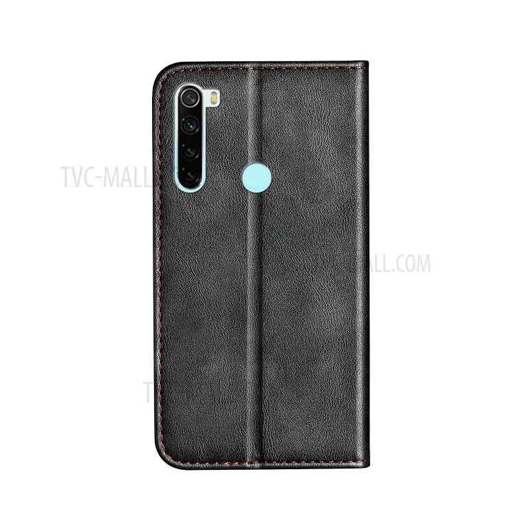 Business Style Splicing Auto-absorbed Leather Case with Card Holder for Xiaomi Redmi Note 8T - Grey-3