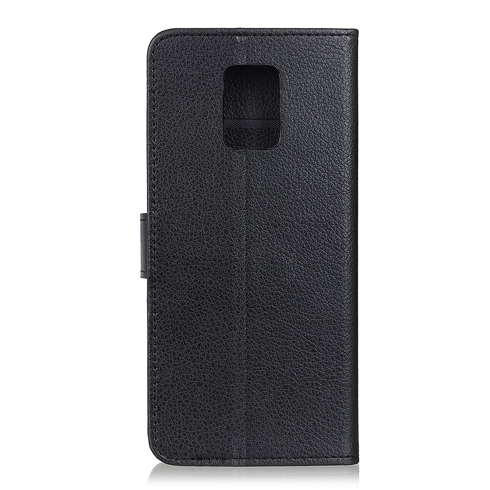 Litchi Skin Leather Stand Case with Card Slots for Xiaomi Redmi Note 9 Pro Max - Black-10