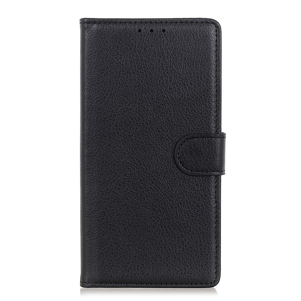 Litchi Skin Leather Stand Case with Card Slots for Xiaomi Redmi Note 9 Pro Max - Black-2