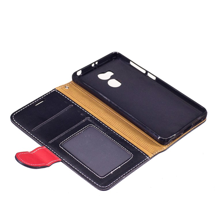 Elegant Style Leather Wallet Phone Case with Stand for Xiaomi Redmi 4 - Black-7