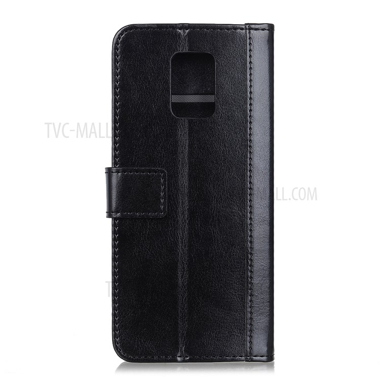 Rivet Decor Crazy Horse Skin Leather Wallet Shell for Xiaomi Redmi Note 9 Pro Max - Black-2