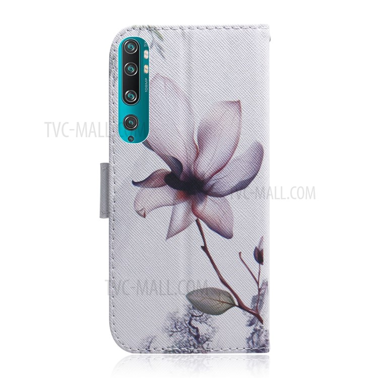 Pattern Printing Leather Wallet Case for Xiaomi Mi 10 / Mi 10 Pro - Beautiful Flowers-3