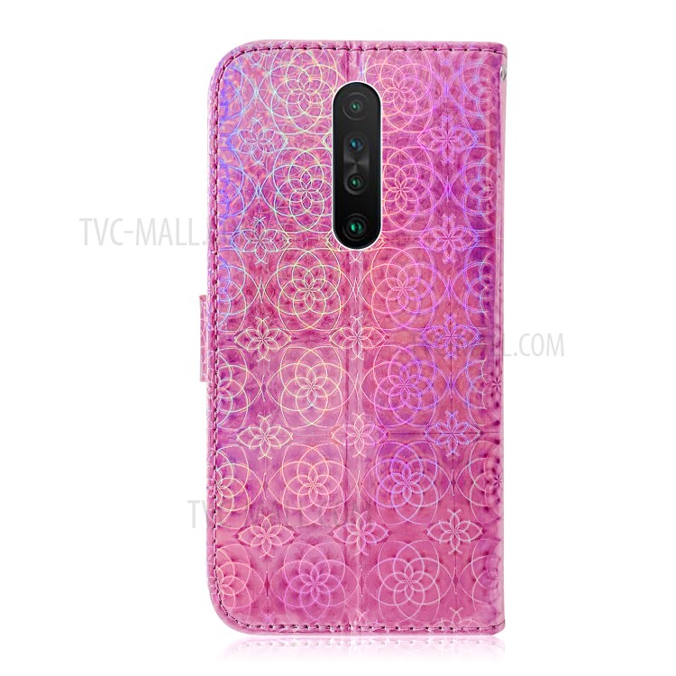 Flower Pattern Leather Wallet Stand Case for Xiaomi Redmi K30 - Pink-3