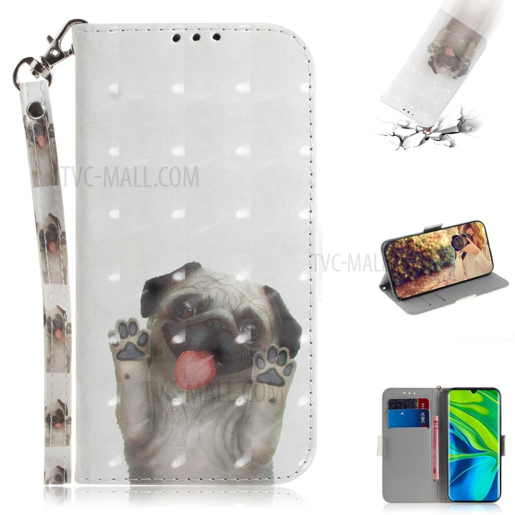 Light Spot Decor Patterned Leather Case Wallet Phone Shell for Xiaomi Mi 10/10 Pro - Dog-1