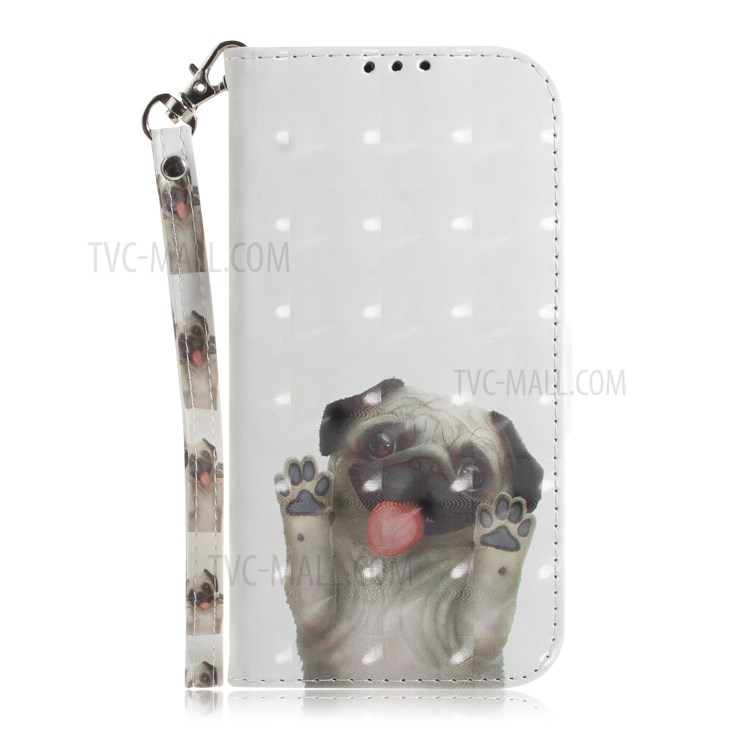 Light Spot Decor Patterned Leather Case Wallet Phone Shell for Xiaomi Mi 10/10 Pro - Dog-2