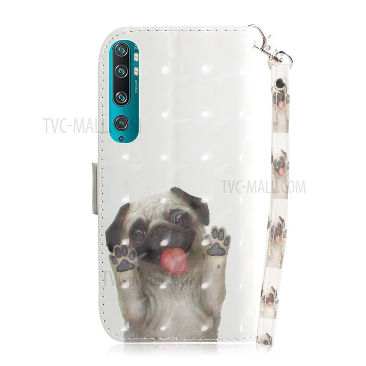 Light Spot Decor Patterned Leather Case Wallet Phone Shell for Xiaomi Mi 10/10 Pro - Dog-3