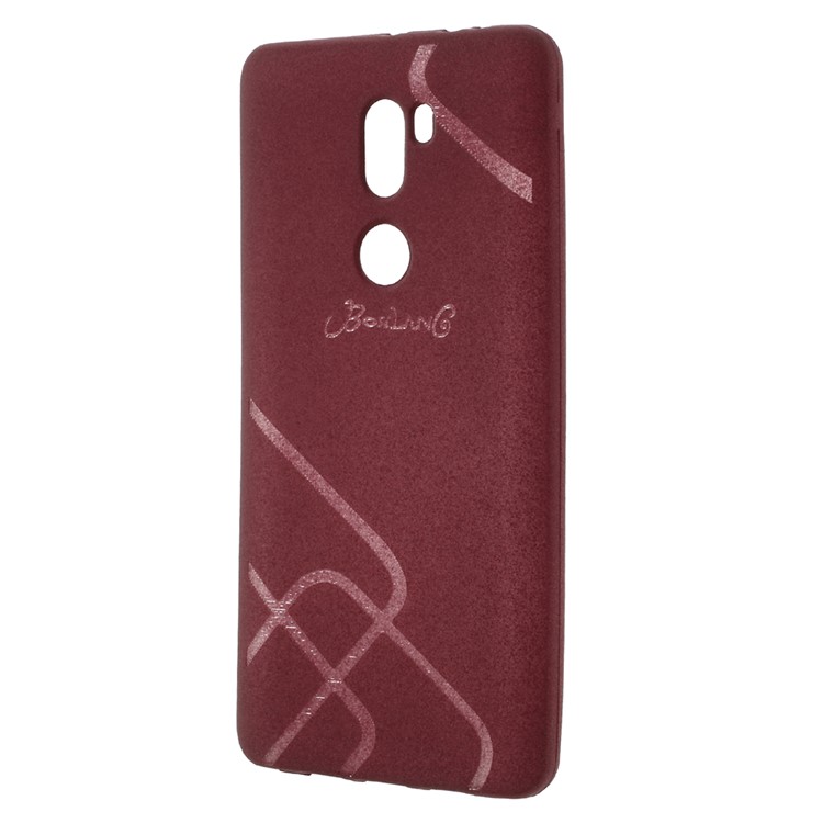 BOSILANG for Xiaomi Mi 5s Plus Lines Pattern Phone Cover Matte TPU - Wine Red-2
