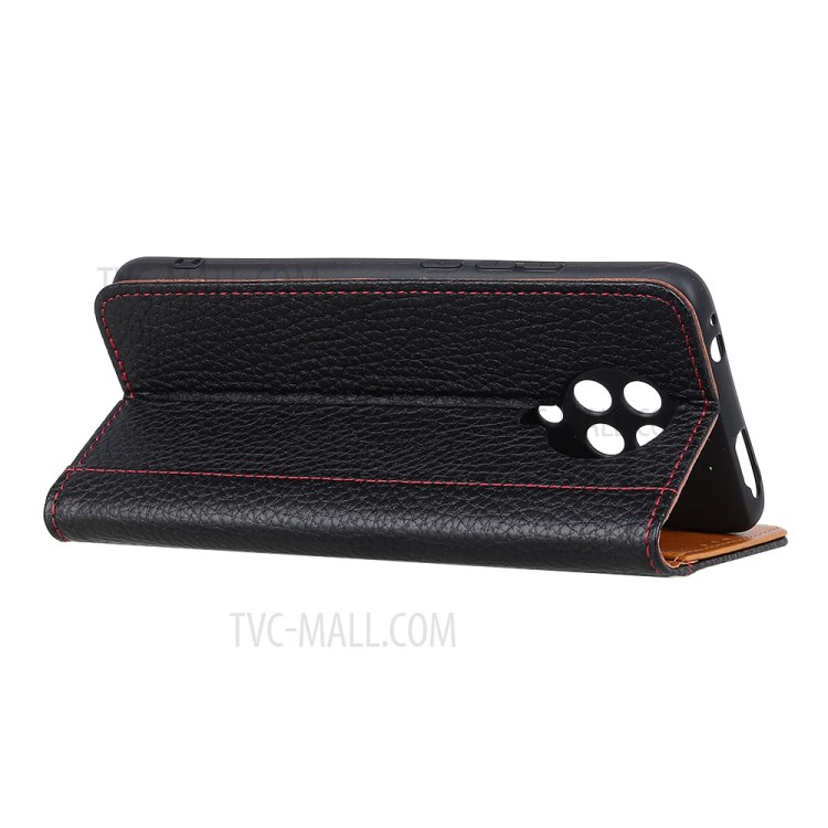 Litchi Skin Magnetic PU Leather Wallet Cell Phone Case for Xiaomi Redmi K30 Pro - Black-3