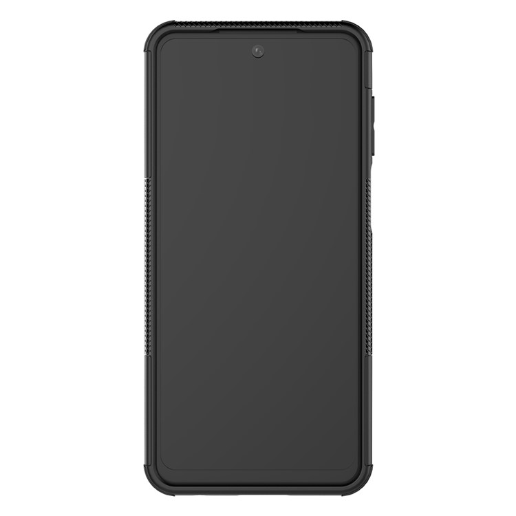 Étui Hybride Solid PC + TPU Avec Kickstand Pour Xiaomi Redmi Note 9 Pro Max / Redmi Note 9S - le Noir