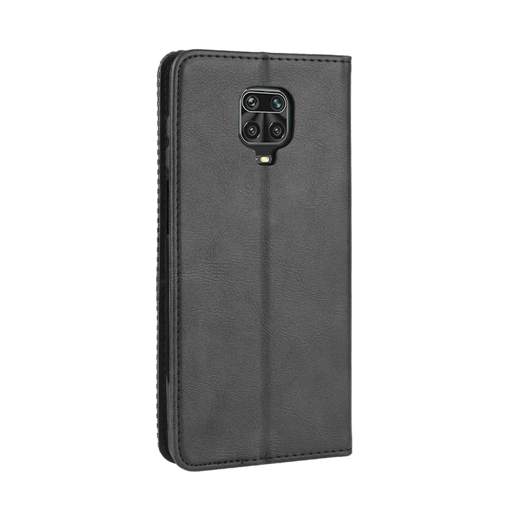 Support Portefeuille Absorbé Auto-protection En Cuir Vintage Cas Pour Xiaomi Redmi Note 9s / Note Redmi 9 Note Pro / Redmi 9 Pro Max - Noir-7