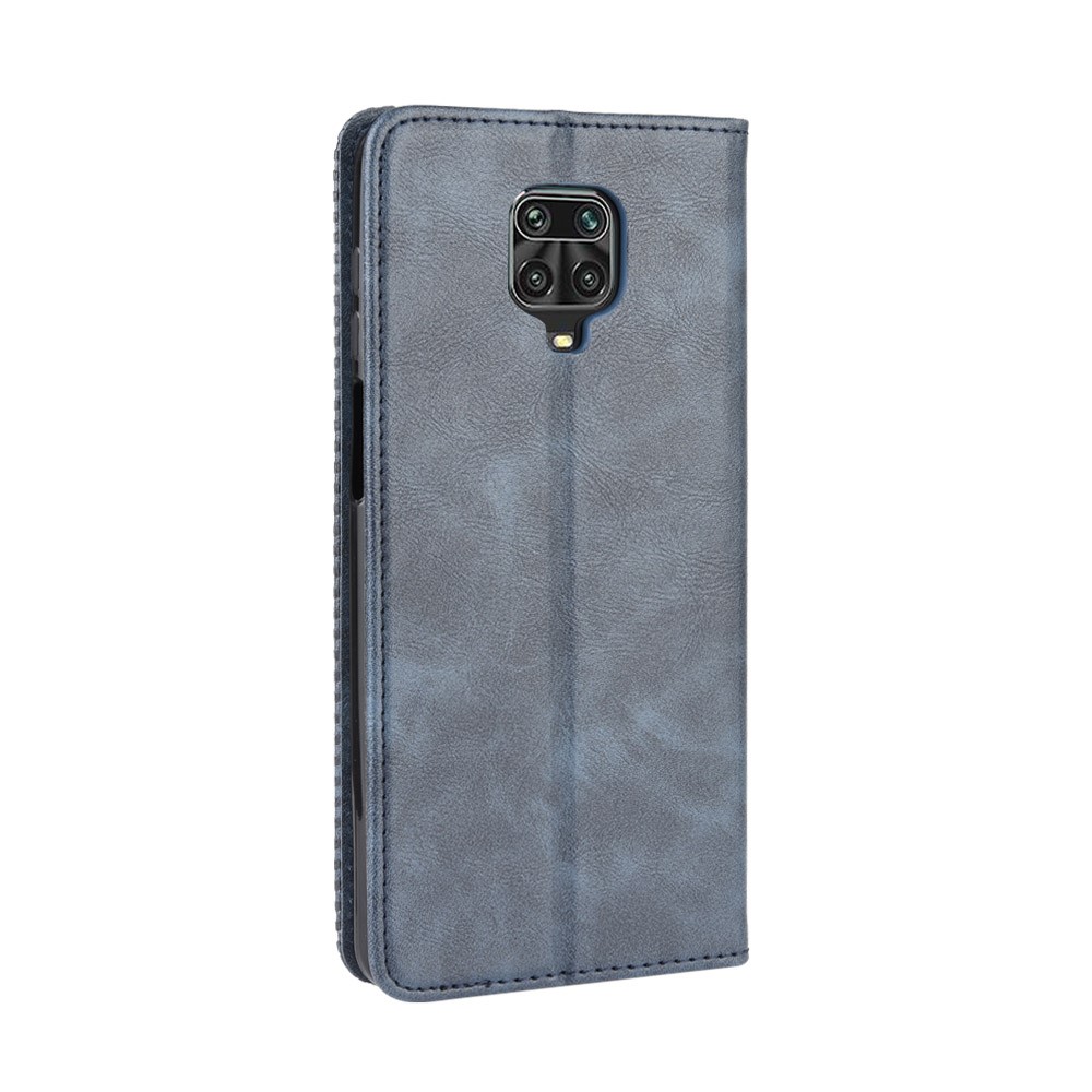 Vintage Leather Auto-absorbed Wallet Stand Protection Case for Xiaomi Redmi Note 9S/Redmi Note 9 Pro/Redmi Note 9 Pro Max - Blue-7