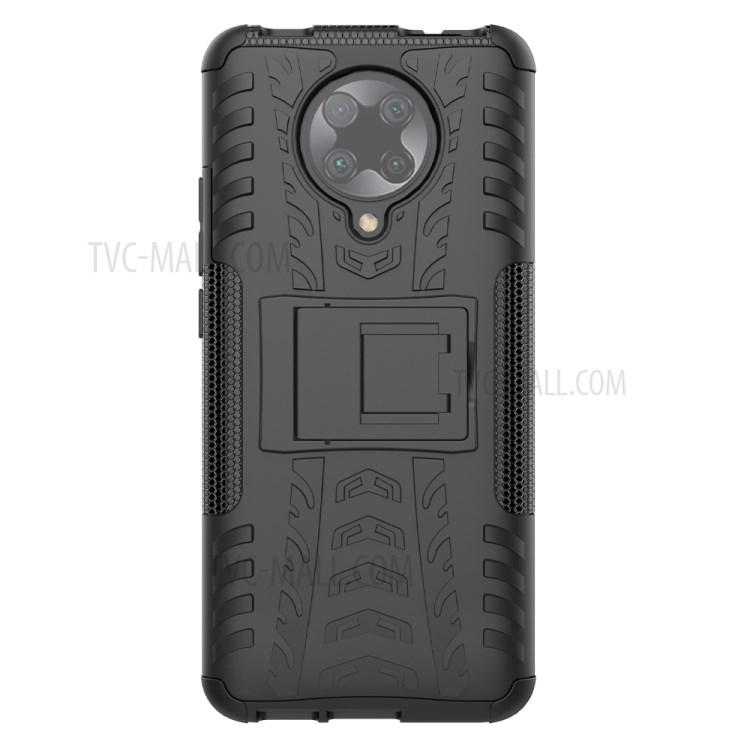 Dazzle Pattern PC + TPU Hybrid Kickstand Cover Para Xiaomi Redmi K30 Pro/Xiaomi Poco F2 Pro - Preto