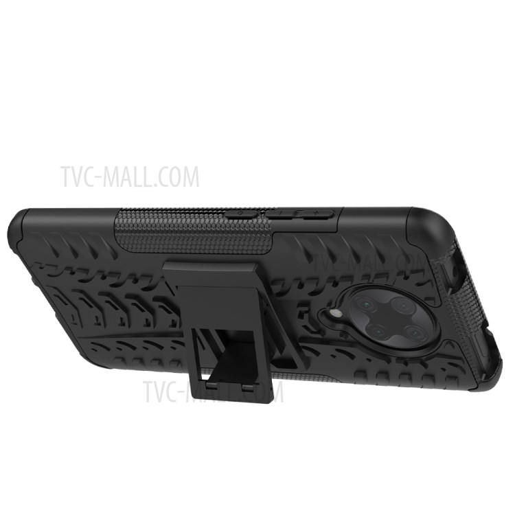 Dazzle Muster PC + TPU Hybrid Kickstand Cover Für Xiaomi Redmi K30 Pro/Xiaomi Poco F2 Pro - Schwarz