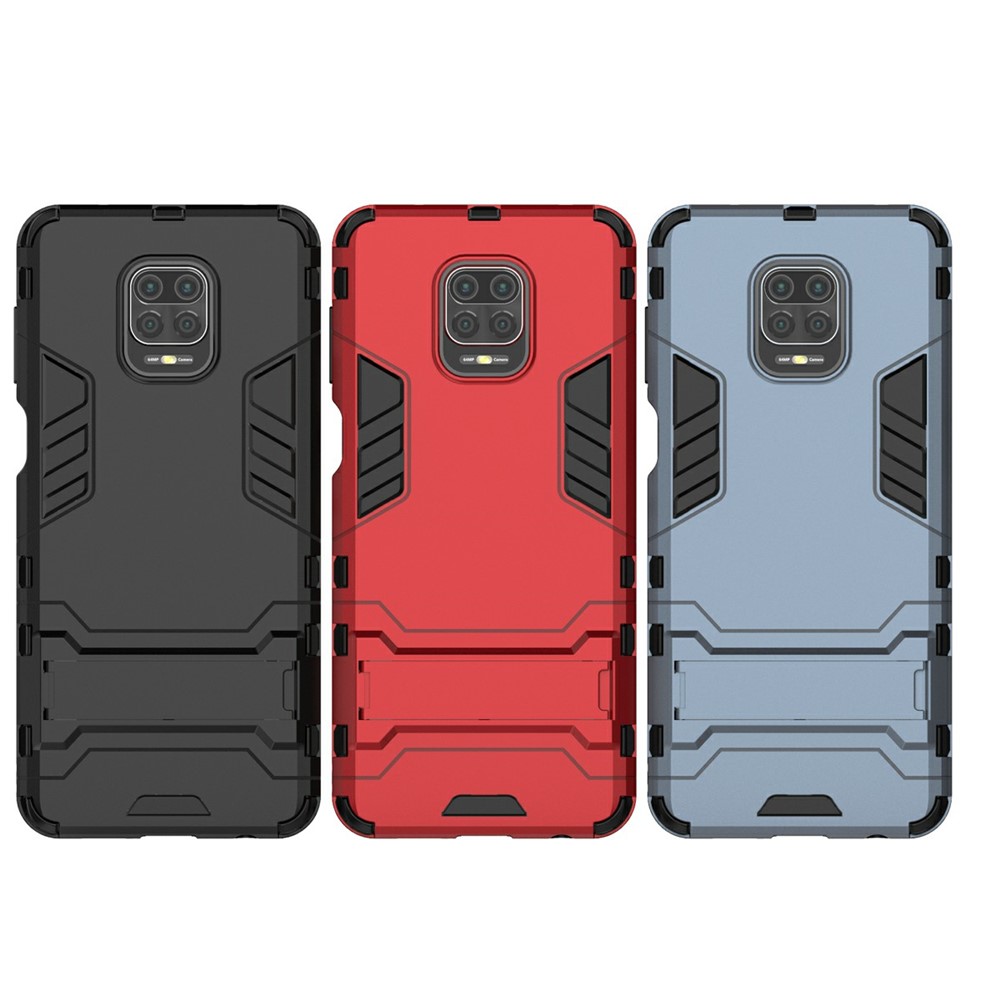 Plastique + Coque TPU Téléphone Cas Hybride Avec Béquille Pour Xiaomi Redmi Note 9 Pro Max / 9S Note - Noir-9