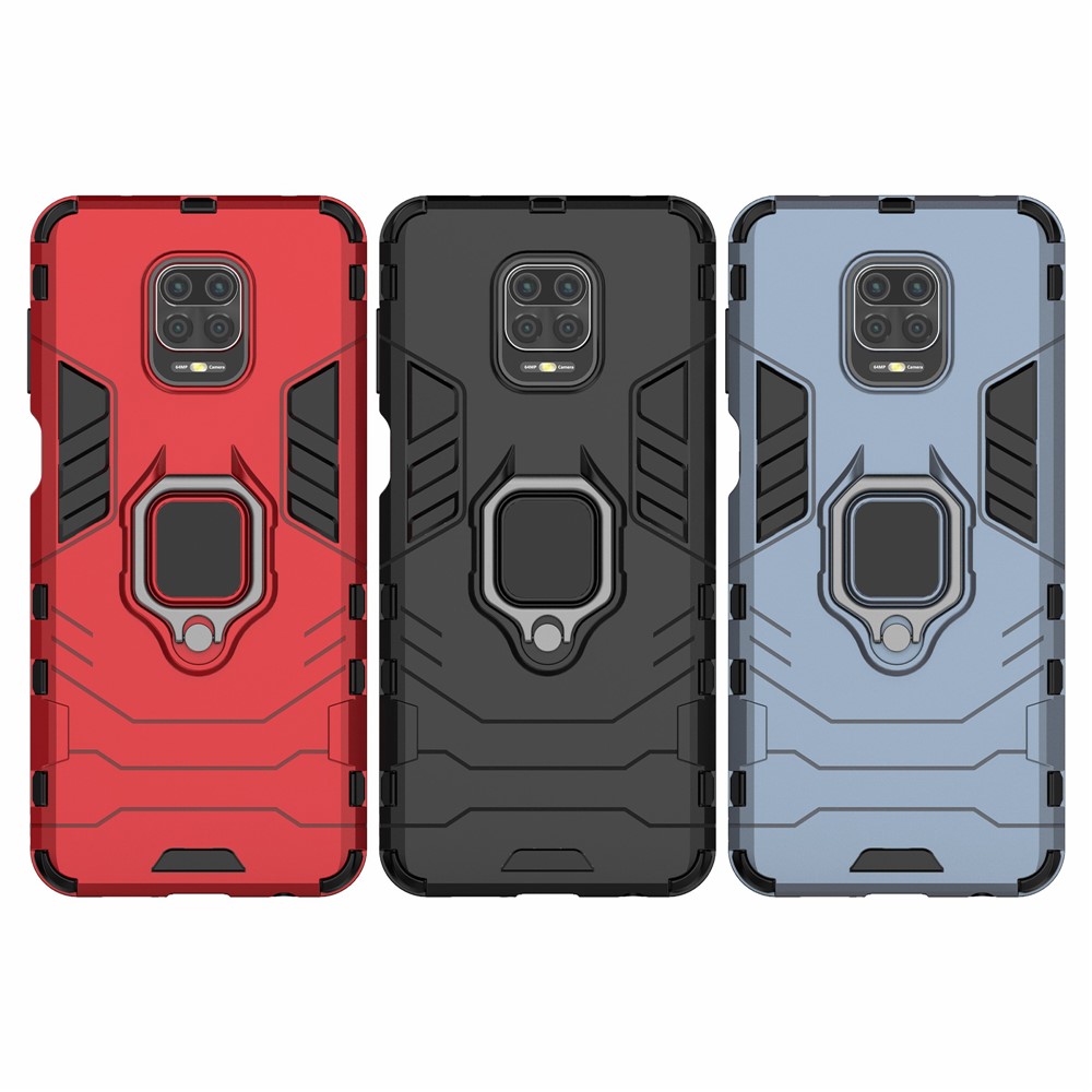 Cool Guard Ring Holder Kickstand PC TPU Hybrid Case Protective Shell for Xiaomi Poco M2 Pro/Redmi Note 9 Pro Max / Redmi Note 9S / Redmi Note 9 Pro - Black-10