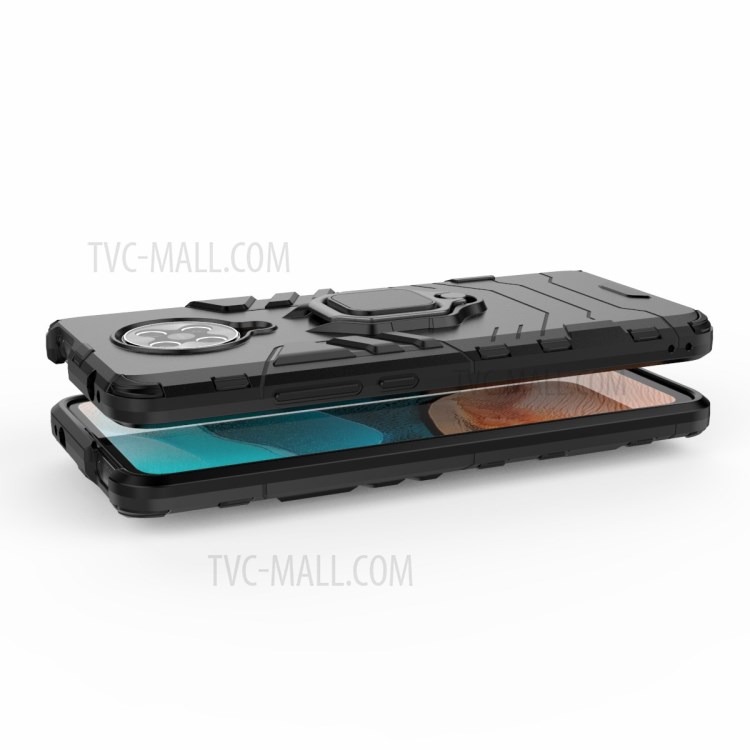 Cool Guard Ring Holder Kickstand PC TPU Hybrid Case Protective Shell for Xiaomi Redmi K30 Pro - Black-4