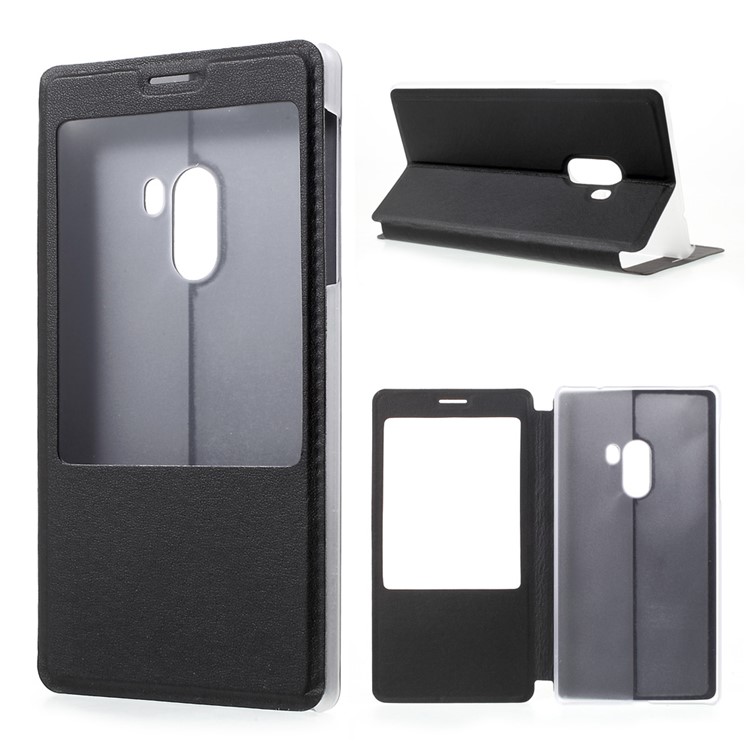 Information View Window Leather Phone Case for Xiaomi Mi Mix - Black-1