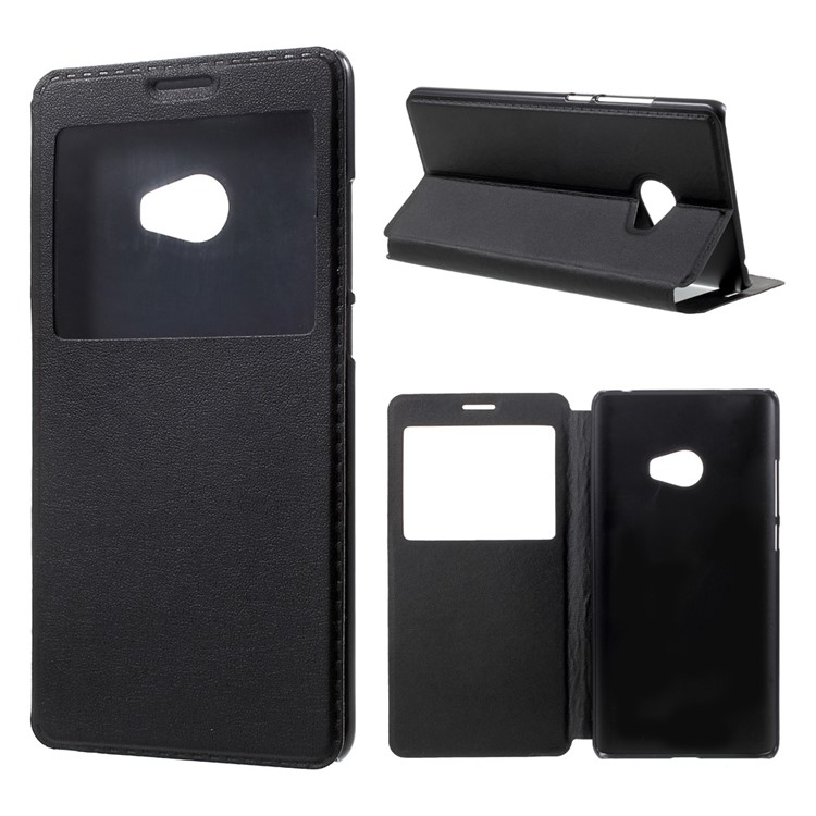 Information View Window Leather Phone Shell for Xiaomi Mi Note 2 - Black-1