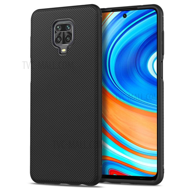 Jazz Series Twill Texture TPU Mobile Phone Shell Casing for Xiaomi Redmi Note 9 Pro/Note 9 Pro Max/Note 9S - Black-2