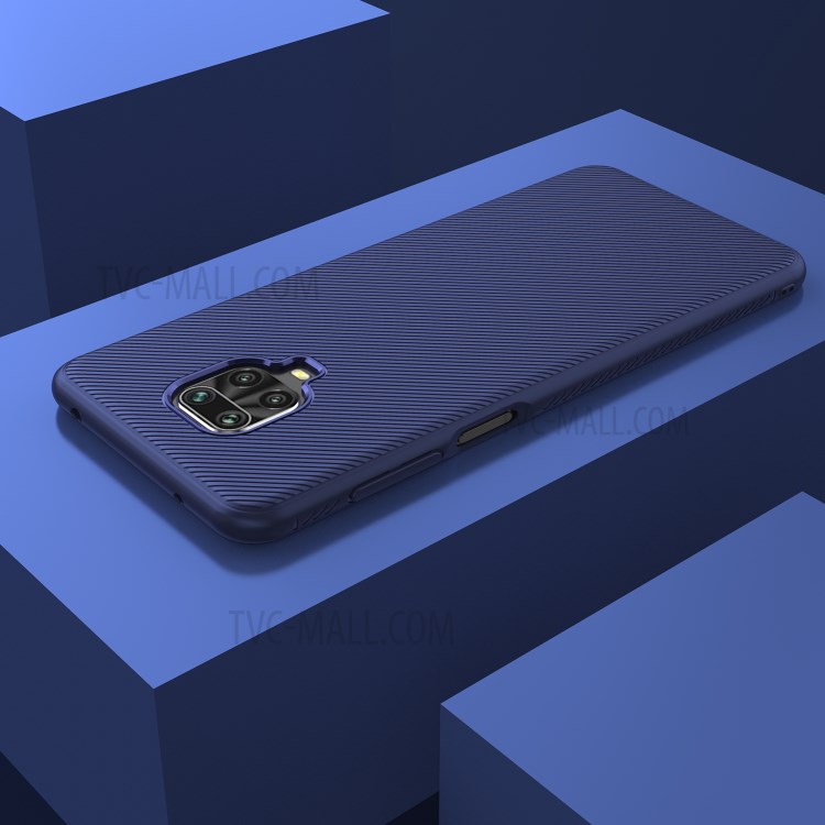Boîtier Série Téléphone Twill Texture TPU Mobile Jazz Shell Pour Xiaomi Redmi Note 9 Note Pro / 9 Pro Max / 9S Note - Bleu-7