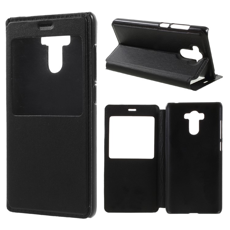 View Window Leather Protective Case for Xiaomi Redmi 4 - Black-1