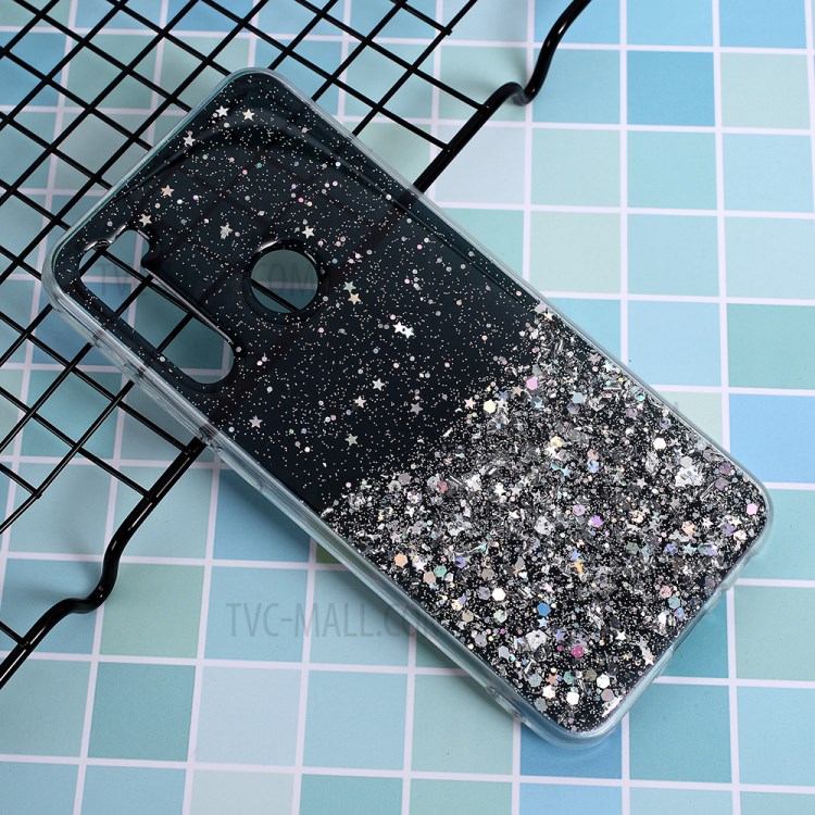 Glitter Sequins Inlaid Style TPU Shell Cover Casing for Xiaomi Redmi Note 8T - Black-1