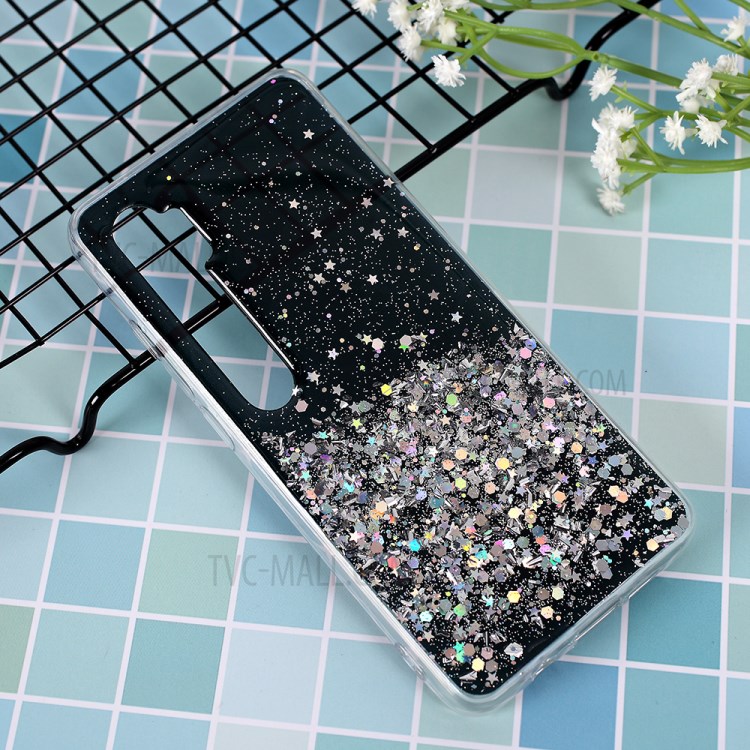 Glitter Sequins Inlaid Style TPU Shell Cover Casing for Xiaomi Mi CC9 Pro - Black-1